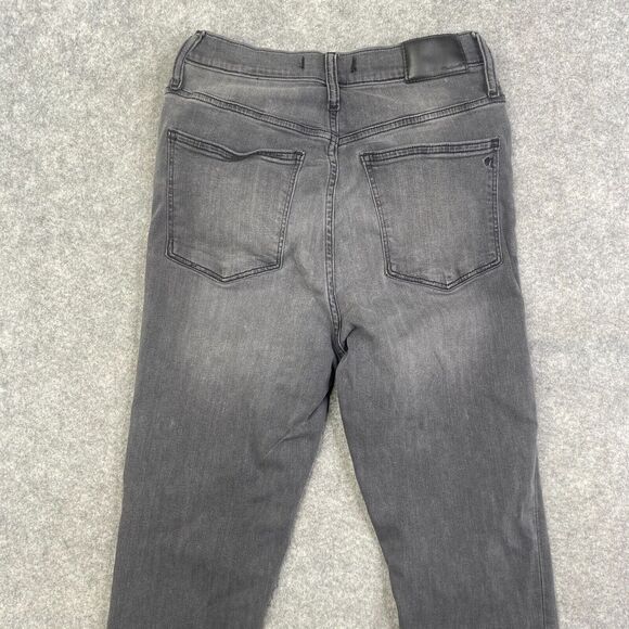 MadeWell 10' HIGH-RISE Skinny Jeans 27 Gray Faded Raw Hem - Picture 13 of 14